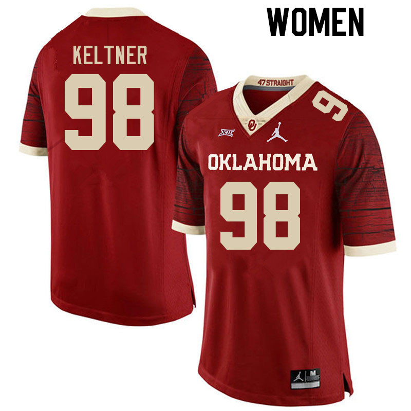 Women #98 Tyler Keltner Oklahoma Sooners College Football Jerseys Stitched-Retro